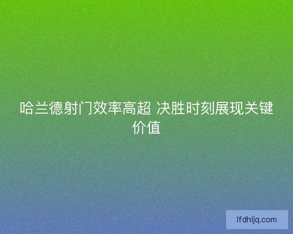 哈兰德射门效率高超 决胜时刻展现关键价值 哈兰德射门效率高超 决胜时刻展现关键价值